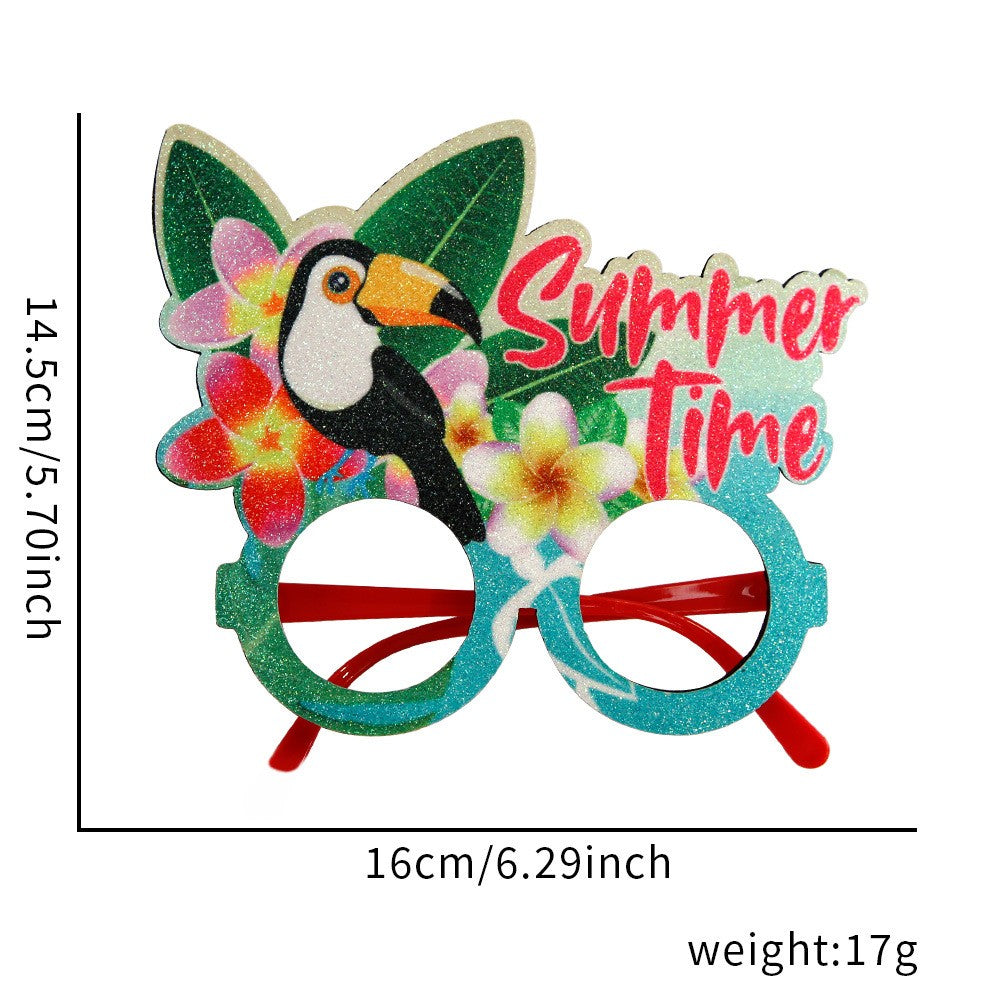 Hawaiian Party Glasses,Summer Flamingo Pineapple Coconut Glasses,Summer Beach Themed Birthday Party Decorations