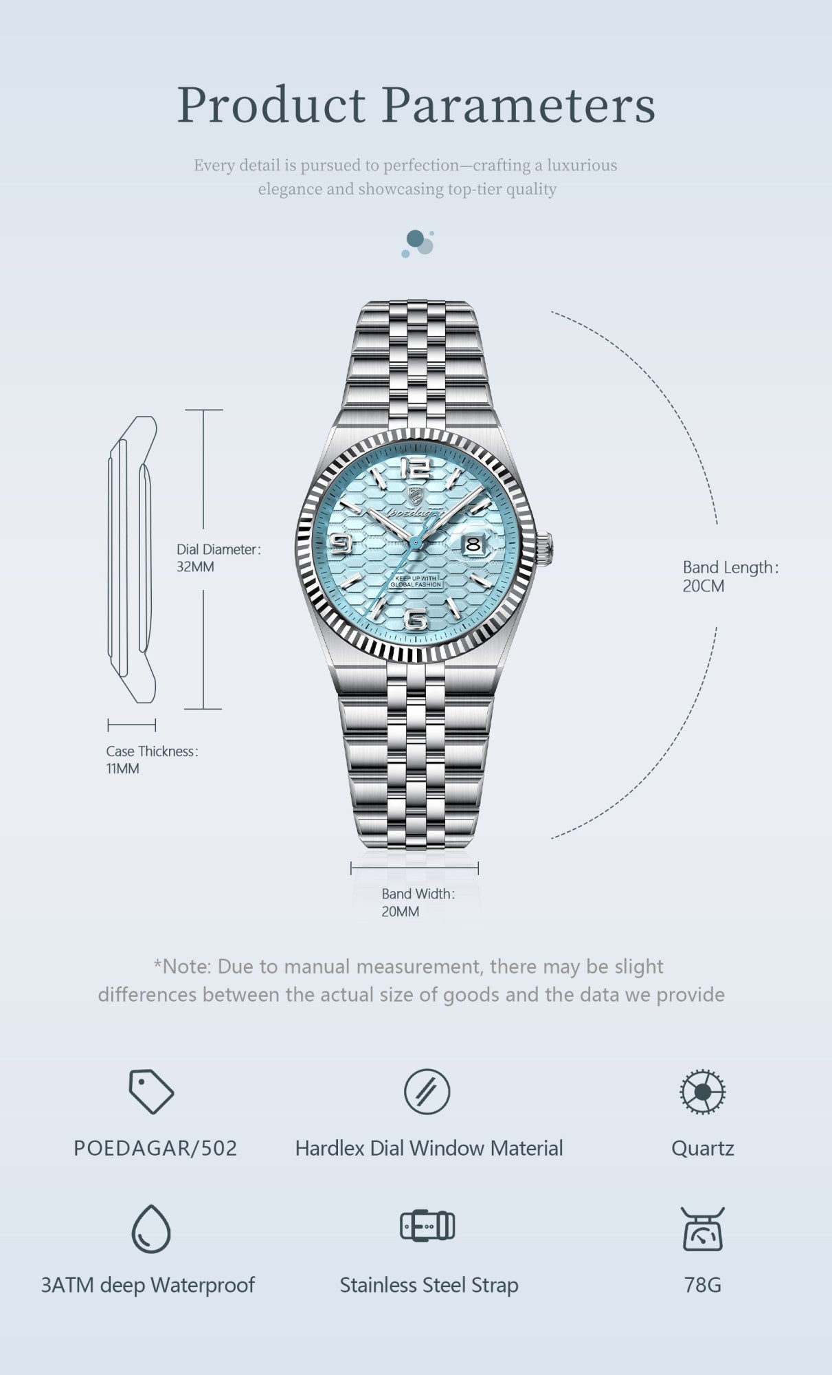 POEDAGAR Elegant Women's Watches High Quality Luxury Watch For Ladies Luminous Waterproof Date Women Quartz WristWatch Reloj+Box