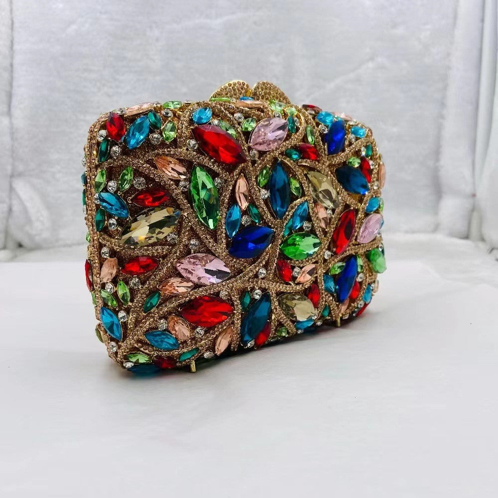 15 Colors Women Rhinestones Evening Bags Metal Diamond Mianudiere Handbag Bridal Clutches Wedding Party Stone Clutch Purse Bags