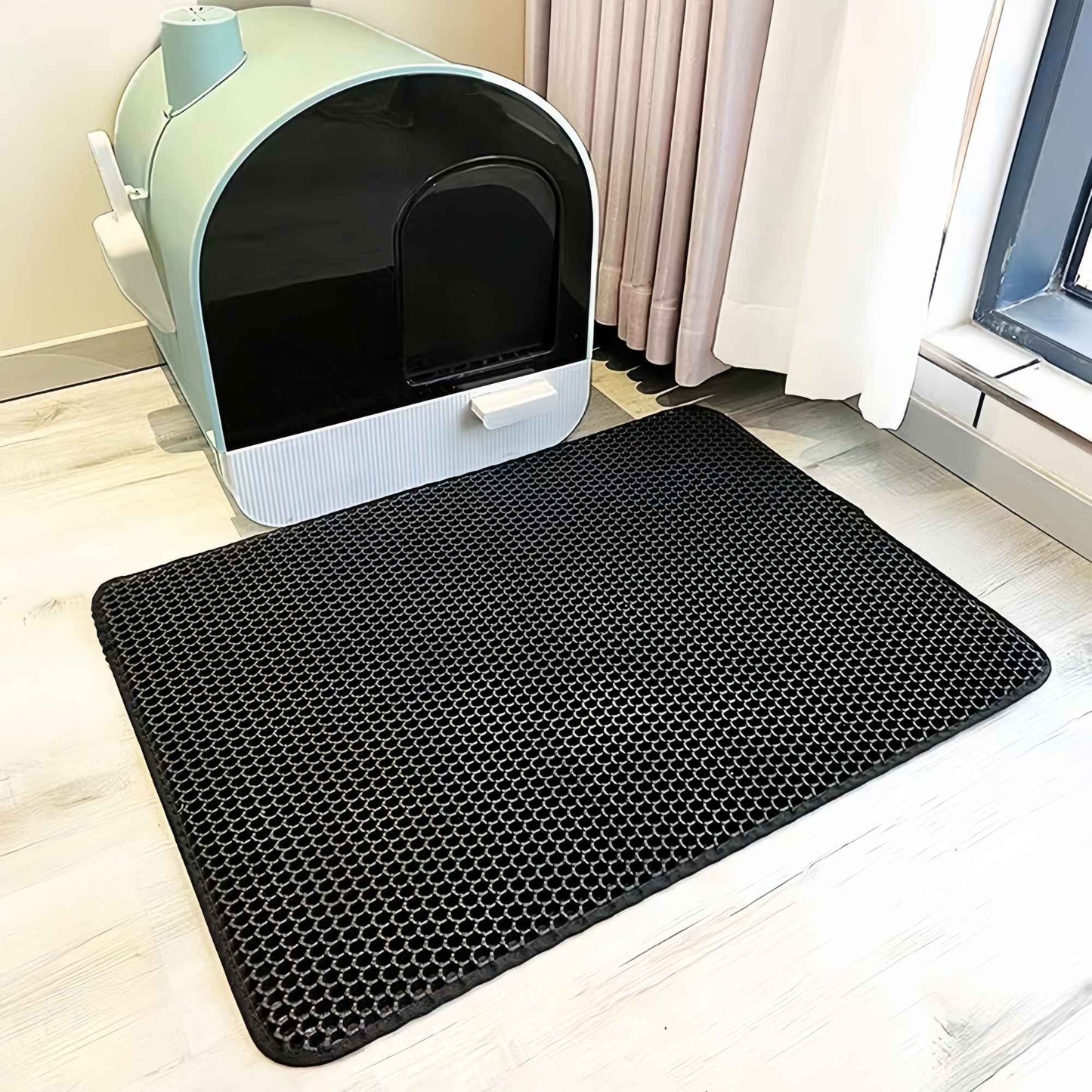 Tapete Grande para Gato, Tapete Sanitário Eva de Camada Dupla à Prova D'água, Tapete para Caixa de Areia de Gato, Tapete para Vaso Sanitário de Gato