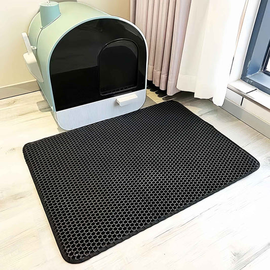 Tapete Grande para Gato, Tapete Sanitário Eva de Camada Dupla à Prova D'água, Tapete para Caixa de Areia de Gato, Tapete para Vaso Sanitário de Gato