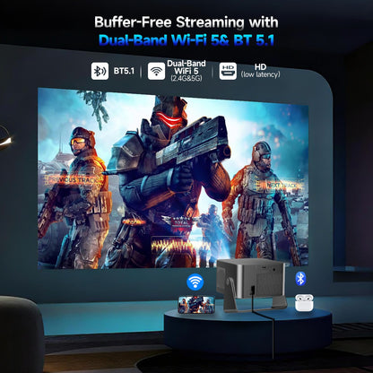 Projetor Magcubic HY350MAX GT 900 ANSI com Google TV, projetor nativo 1080p, foco automático, portátil, Android, home theater