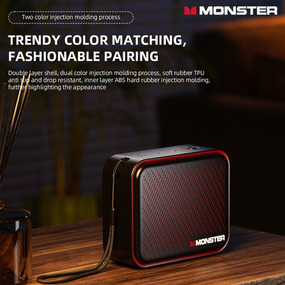 Caixa de Som Portátil Sem Fio Monster DS01 Outdoor BT V6.0 IP67 à Prova d'Água 1500mAh Mini Subwoofer de Alta Fidelidade Acústica Personalizada
