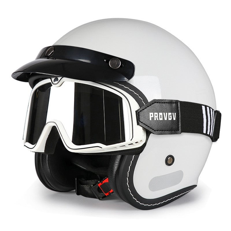 Capacete de motocicleta retrô clássico com certificação DOT, capacete aberto 3/4, segurança masculina e feminina, capacete universal para scooter elétrica