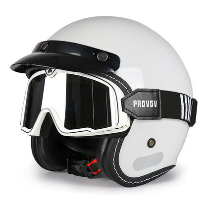 Capacete de motocicleta retrô clássico com certificação DOT, capacete aberto 3/4, segurança masculina e feminina, capacete universal para scooter elétrica