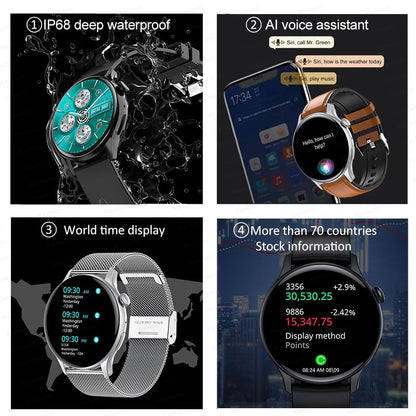 Smartwatch Feminino 2025 NFC Amoled HD GPS Monitor Cardíaco Bluetooth Ligações à Prova D'Água Para Mulheres Presente