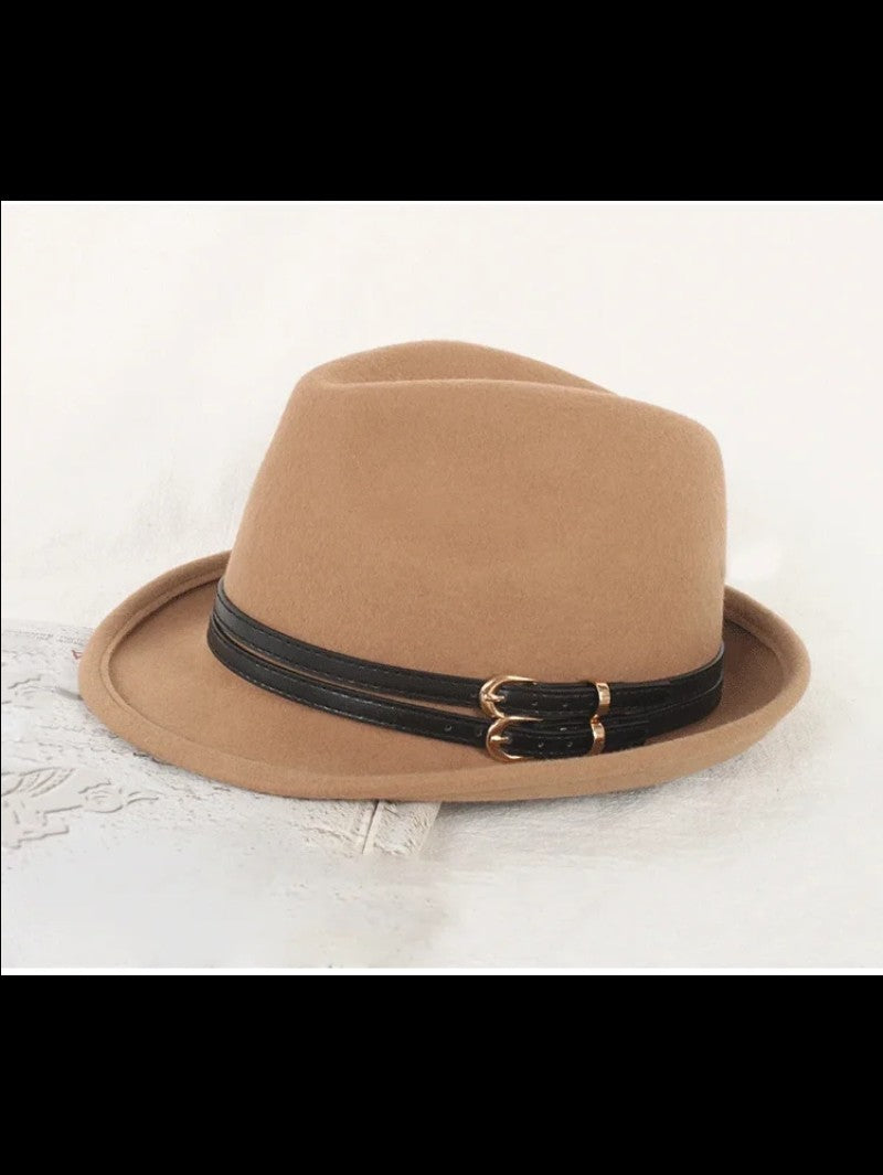 Outono Inverno Nova Moda Lã Feltro Chapéu Versão Coreana Boina Retrô Elegante Senhoras Chapéu de Jazz Aba Larga para Mulheres??