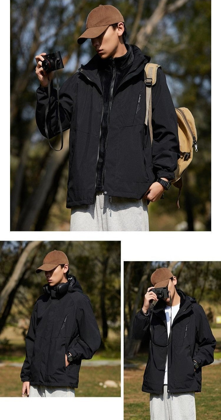 Men's Women's 2025 New Winter Jacket 3 in 1 Waterproof Windproof Detachable Outdoor Hiking Climbing Shell