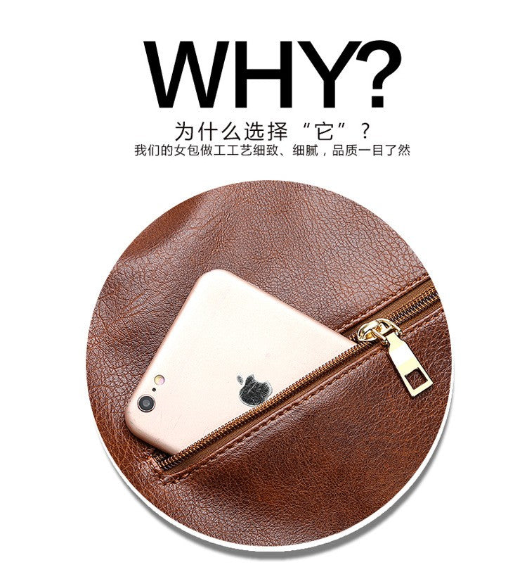 New women's handbag, single shoulder crossbody bag, PU women's tote bag, large capacity women's bag