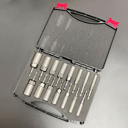 Conjunto de Adaptadores de Soquete de Impacto de 15 Peças 5.5-19mm de 80mm de Comprimento, Chave de Porca de Impacto, Brocas para Ferramentas Elétricas com Adaptador Rápido Hexagonal de 6.35mm