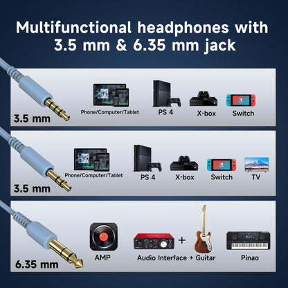 Oneodio Pro-10 Wired Headphones with 50mm Quality HiFi Drivers Stereo Big Headphones Studio Mixing Recording Monitoring Headset