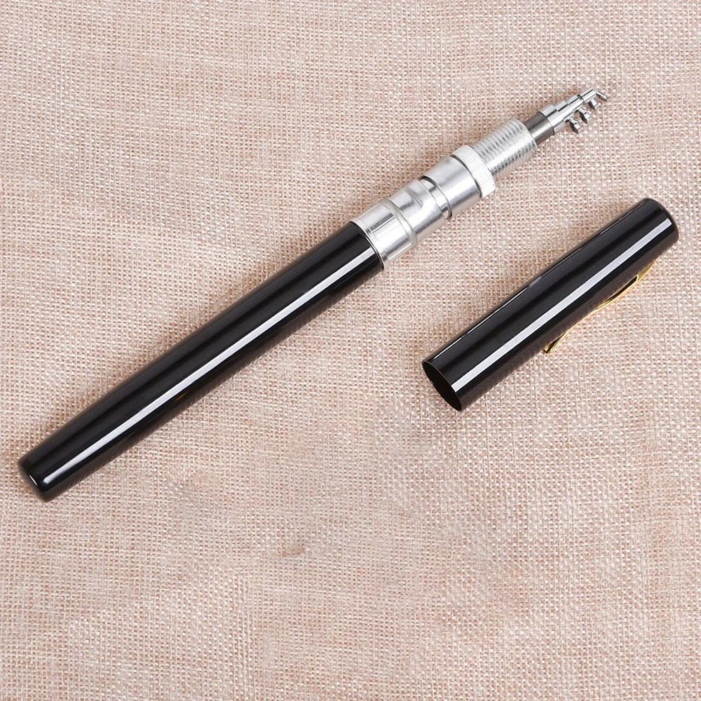 Vara de Pesca Retrátil Compacta Estilo Caneta 1M-1.6M Haste Telescópica Leve em Liga de Alumínio Portátil para Uso Externo Equipamento de Pesca