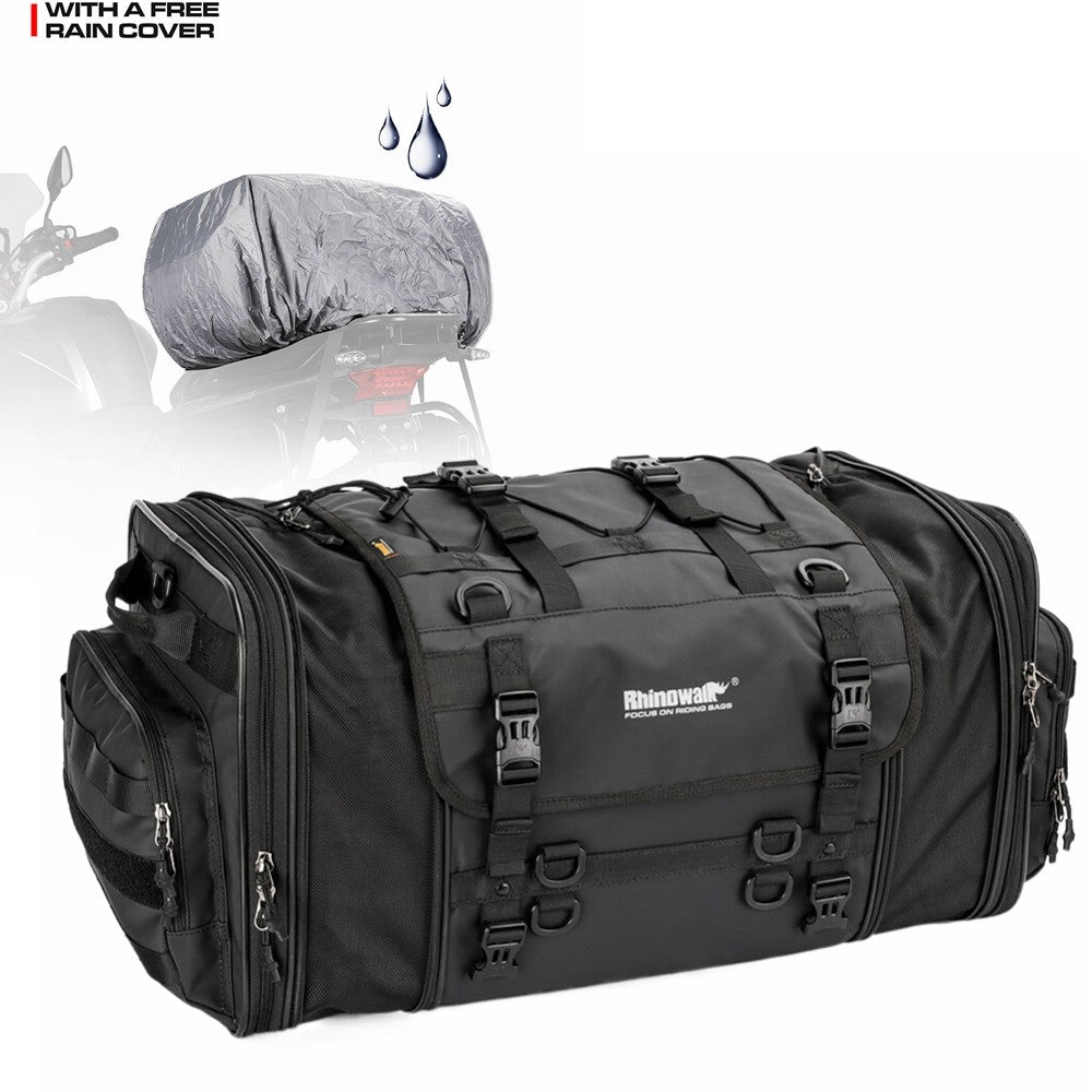 Motorcycle Tail Bag Waterproof 20L-60L Expandable Back Seat Saddle Bag Luggage Pannier Motorcycle Accessories Rider Backpack
