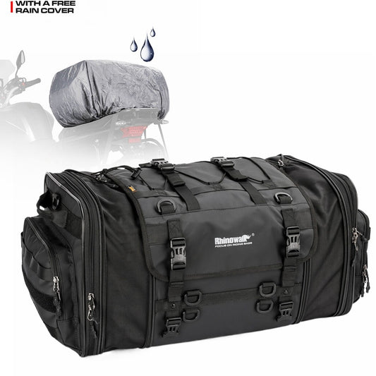 Motorcycle Tail Bag Waterproof 20L-60L Expandable Back Seat Saddle Bag Luggage Pannier Motorcycle Accessories Rider Backpack