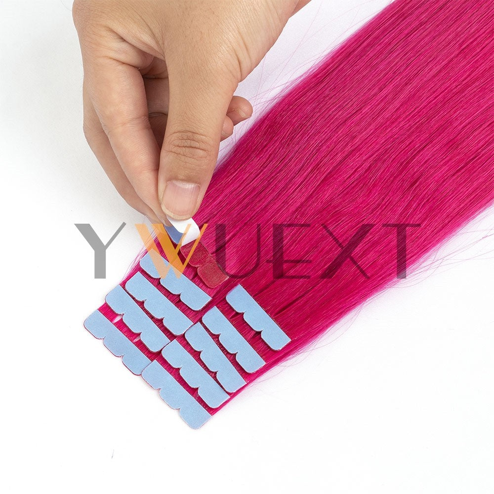 Cabelo Humano em Fita Mini YWUEXT em Cores Fantasia 12-20 polegadas Liso Natural Sem Costura Extensões de Cabelo em Fita para Penteado de Saída
