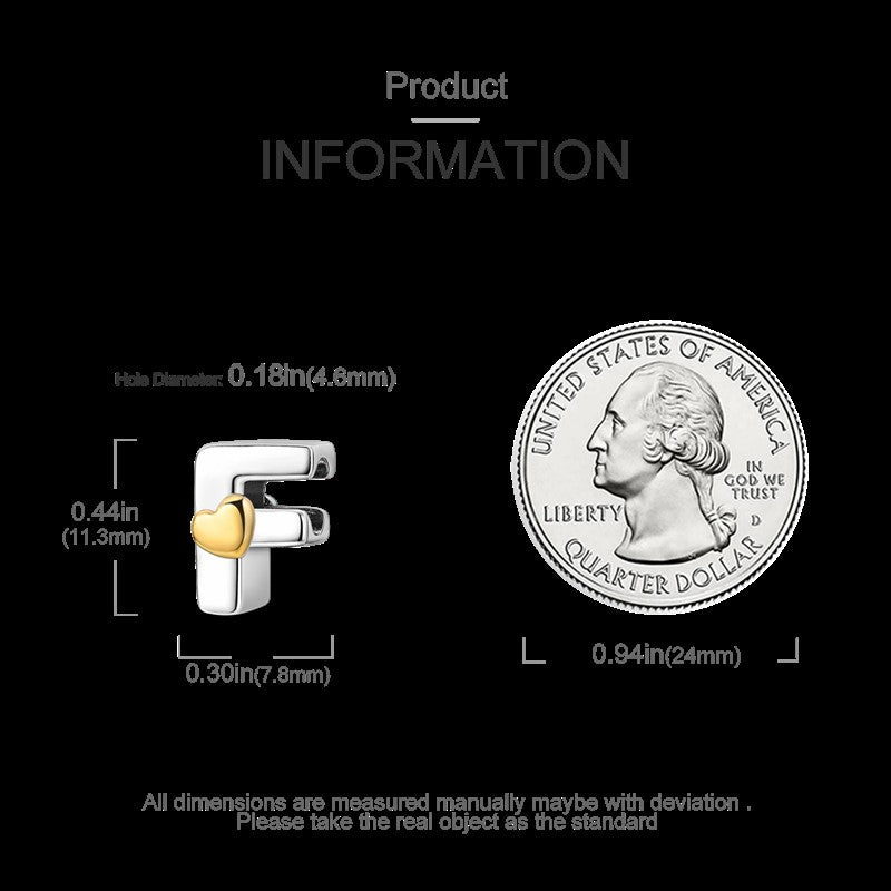 Fit Original Bangle Bracelet DIY A-Z Alphabet Charms Bead 925 Sterling Silver CZ Zircon LOVE Letter Dangle Pendant Jewelry Gift