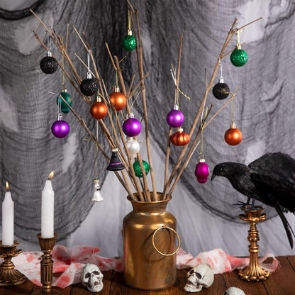 Hallowmas Decoration Balls Christmas Tree Hanging Ornaments Halloween Shiny Ball Festival Family Party Decorations