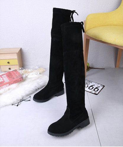 Winter women new knee high boots Outdoor suede antislip shoe Roundtoe casual elastic boot Comfortable fashion ladies shoes Botas