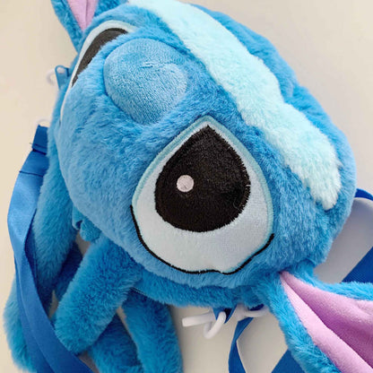 Disney Lilo & Stitch Plush Toys Kawaii Plush Messenger Bag Girl Handbag Anime Stuffed Toys Children Cartoon Plushie Soft Bag