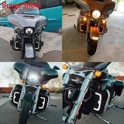 Luz LED de Seta para Motocicleta Grades Inferiores da Carenagem Preto para Harley Touring Street Glide Road Glide Electra Glide FLHTK FLTRU