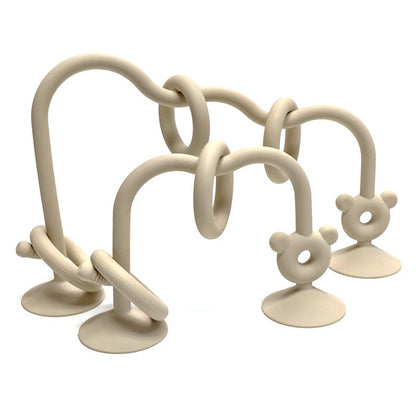 Brinquedos de contas labirinto para bebês, brinquedo de silicone visual para mastigar e moer, brinquedos educativos de contas labirinto com ventosa para a primeira infância