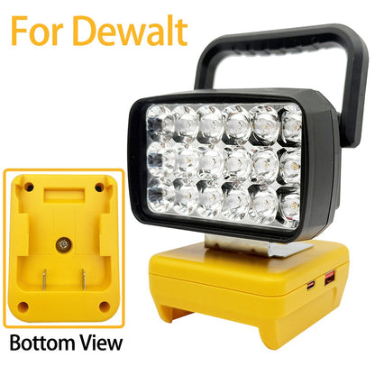 Para Makita Para Milwaukee Para Dewalt Para M18 Para Bosch Bateria de Lítio Estojo Banco de Potência USB Lanternas Holofote Luzes de Trabalho Lâmpada
