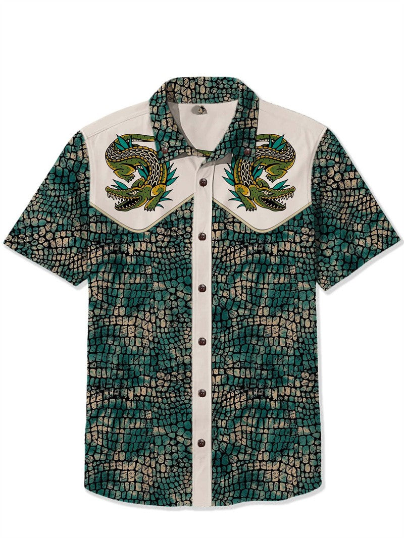 Men's Summer Comfortable Breathable Fashionable Casual Short Sleeved Hawaiian Shirt Men's High-quality Top Printed T-shirt