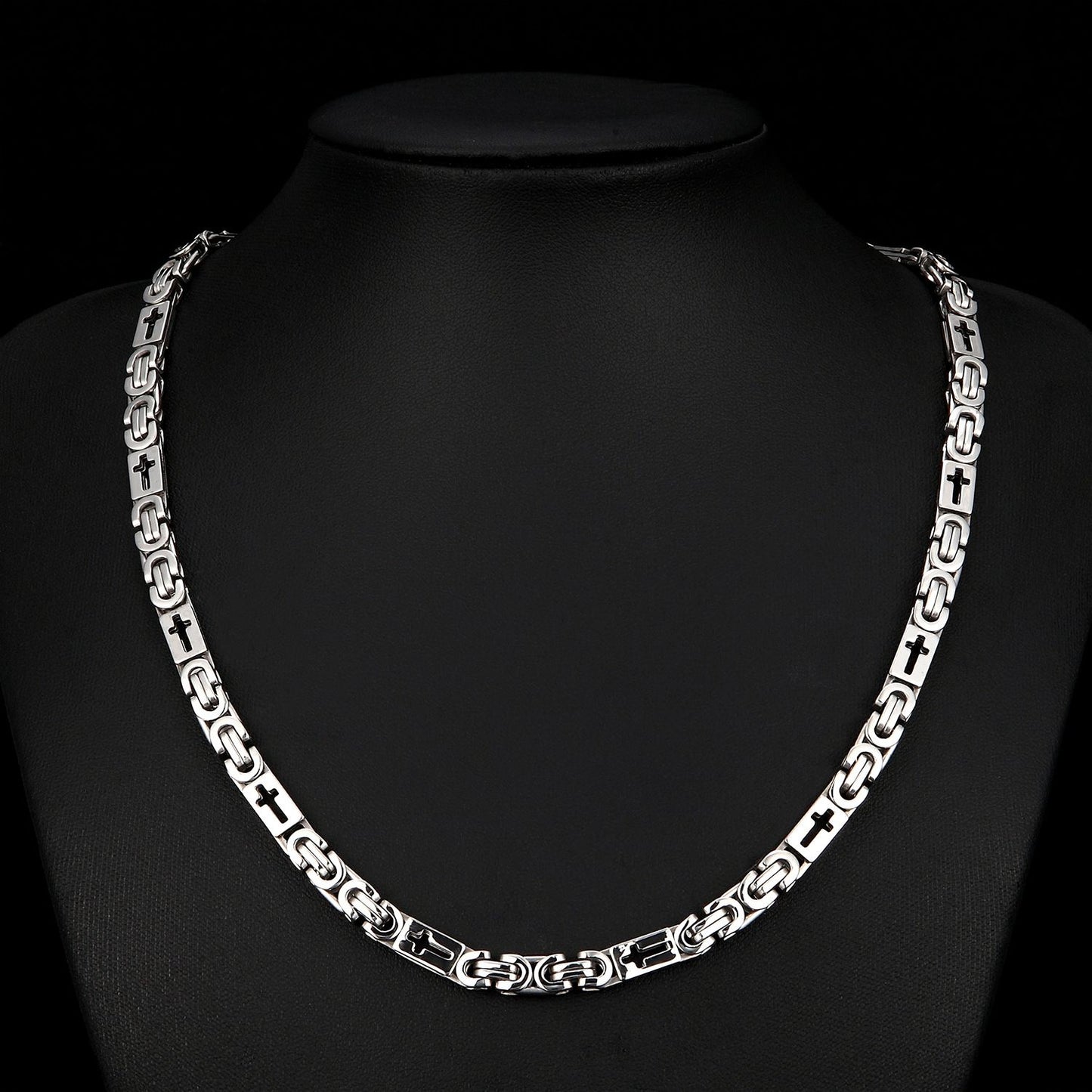 Colar Bicicleta Rock Punk HipHop 6mm Banhado a Ouro Joias Masculinas Femininas Corrente Bizantina de Aço Inoxidável Presentes