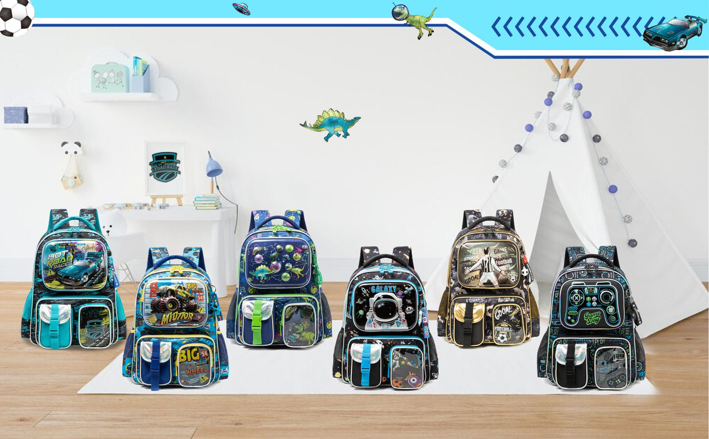 Meetbelify Mochila para Meninos Mochilas para Alunos do Ensino Fundamental Pré-Escolar Infantil Mochila Escolar Fofa com Lancheira e Estojo