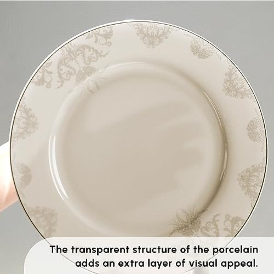 Siena 53Piece Porcelain Plates and Bowls Set with Dinner and Dessert Plates Shakers Bone China Dishware Sets Kitchen Dinnerware