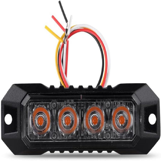 1PCS 4LED Strobe Warning Grille Flashing Lights Emergency Universal Trailer Truck Police Strobos Car Security Signal Lamp 12-24V