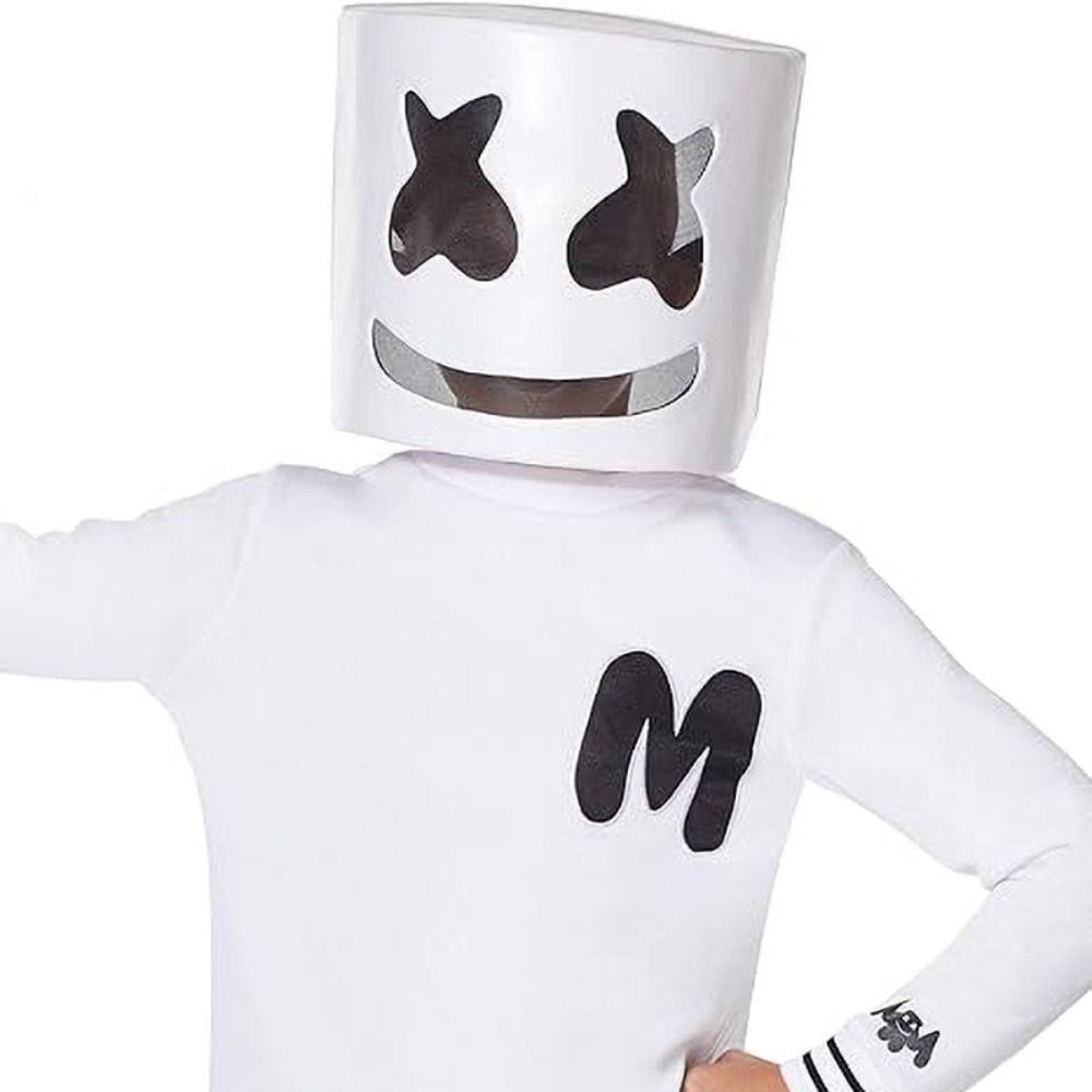Party Decor LED Halloween Luminous Head Cover Glowing Plastic DJ Marshmallow Mask Universal Neon Headgear Bar