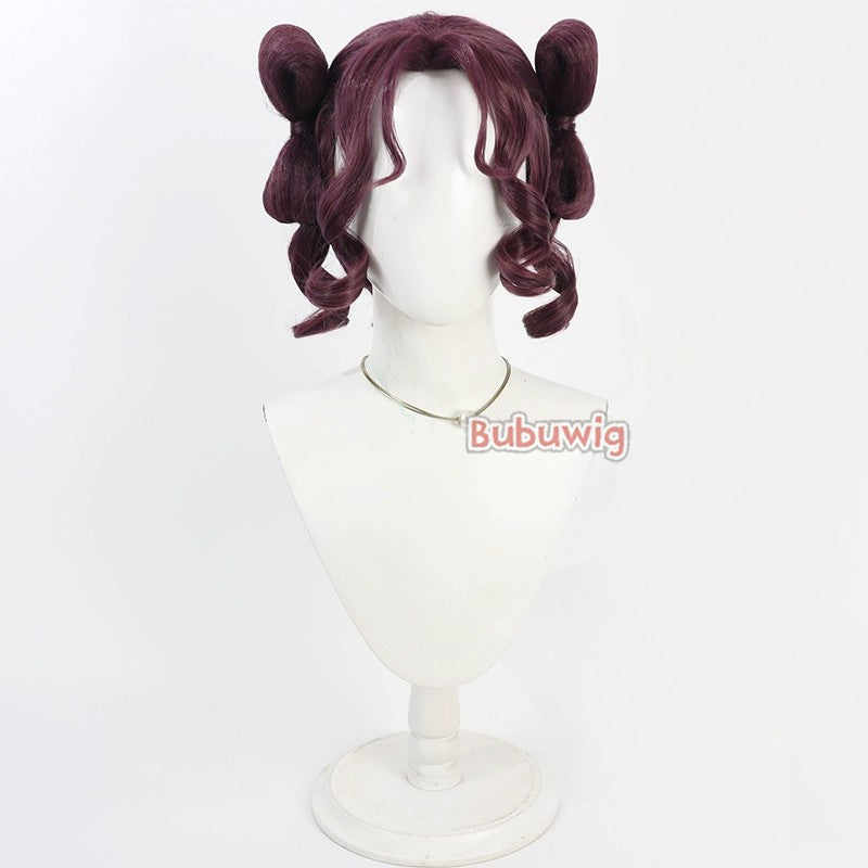 Bubuwig Synthetic Hair Shisui Cosplay Wigs The Apothecary Diaries Shisui 30cm Short Wavy Red Purple Ponytail Wig Heat Resistant