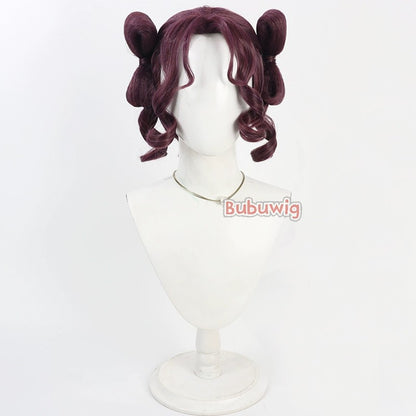 Bubuwig Synthetic Hair Shisui Cosplay Wigs The Apothecary Diaries Shisui 30cm Short Wavy Red Purple Ponytail Wig Heat Resistant