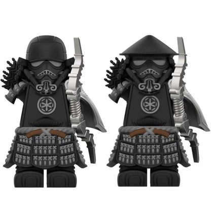 Armadura de Storm Samurai Trooper Soldado Branco Articulado DY325 com Armas (Pistola e Katana) - DY Minifigs