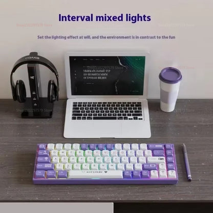 AK680 Mechanical Gaming Keyboard Wired Hot Swap 68 Keys Ergonomic E-Sport Office Type-C Laptop Accessory Gamers and Professional