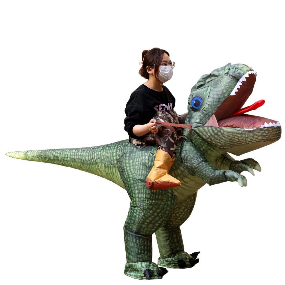 Animal Cartoon Riding Tyrannosaurus Rex Inflatable Costume Adult Children Chase Game Dinosaur Role Playing Halloween Party