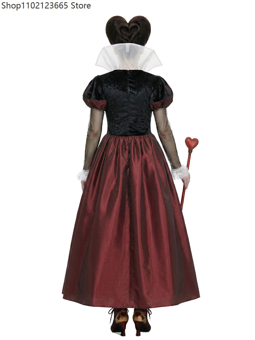 New Red Queen Of Hearts Dress Wonderland Red And Black Dress For Adult Halloween Party Retro Court Alice Role Play Costume 2026