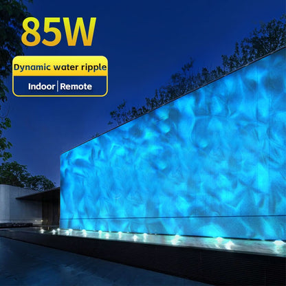 Square Water Ripple Projector Dynamic Water Ripple Logo Indoor Ground Corridor Outdoor Atmosphere Lighting Waterproof Projection