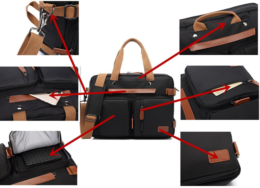 Nova Mochila Conversível Multifuncional 2025 Mochila para Notebook de 15,6/17,3 Polegadas Mochila de Viagem de Negócios Mochila Escolar de Nylon Impermeável