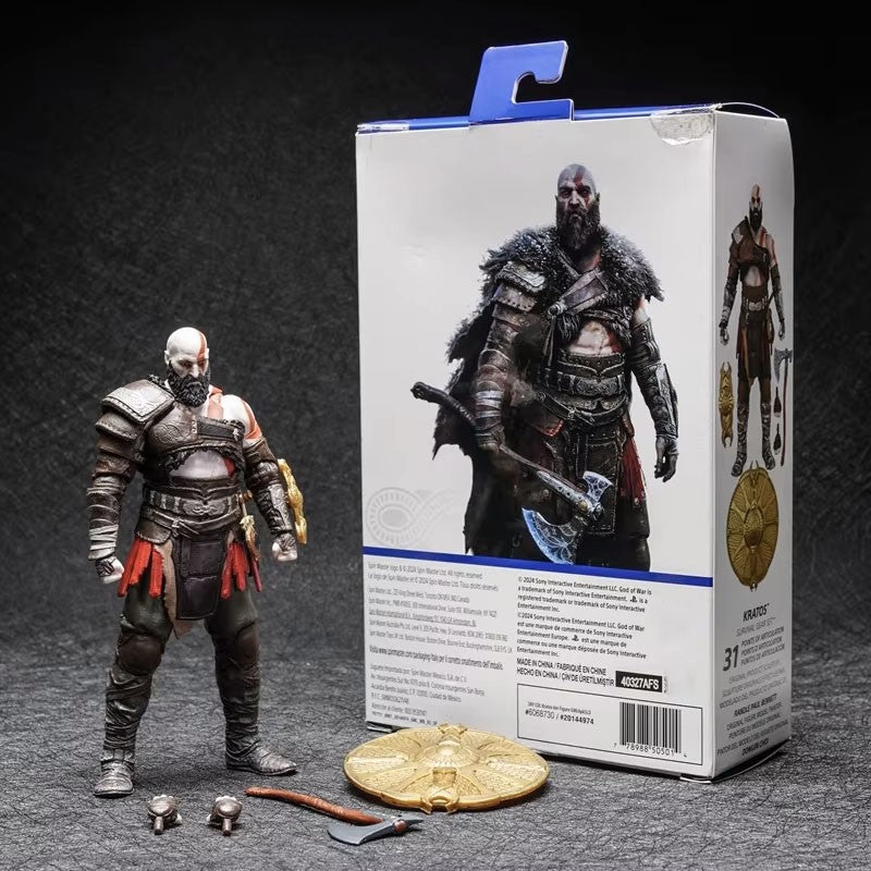 Modelo Kratos God Of War Ragnarok Figuras Jogo Action Figure Brinquedos Anime 15cm Estatueta Colecionável Boneco Articulado Presente para Exposição