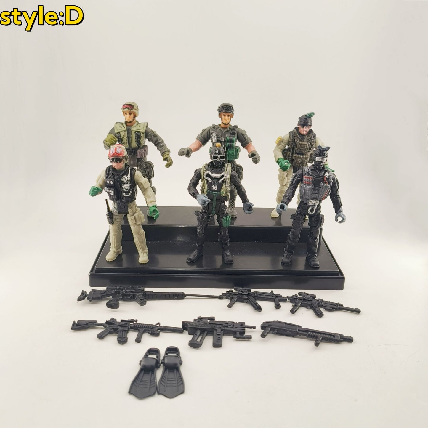 6 Peças/Conjunto Força Militar Armas Guerreiro Elite Action Figure Brinquedos PVC 10cm Terrorista SWAT Time Ornamento Presente de Aniversário Infantil