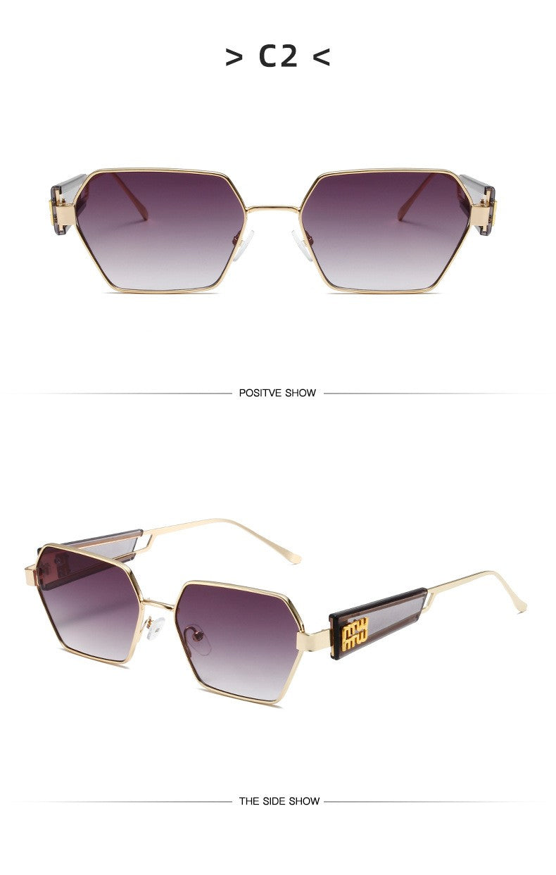 Metal Rectangle Sunglasses Women Fashion High Quality Frame Glasses Vintage Brand Designer Eyewear UV400