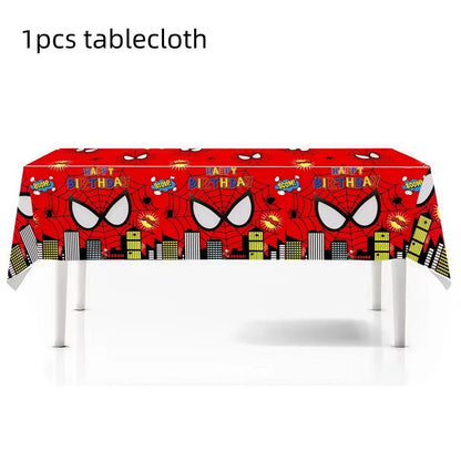 Mask Spider Hero Birthday Party Supplies Tableware Kit Plates Cups Tablecloth Backdrop Balloons Kids Party Decorations Favors