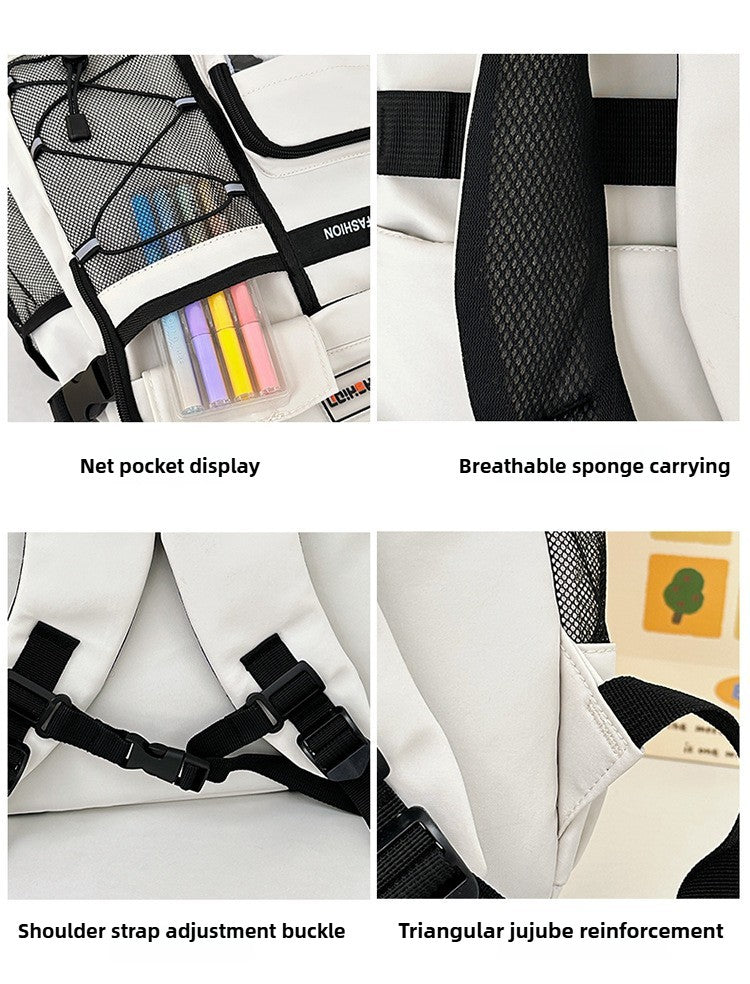 Mochila Escolar Estilo Japonês Bolsa Pequena para Boneca Grande Capacidade para Estudantes do Ensino Médio e Fundamental Masculino e Feminino Jovem Casual