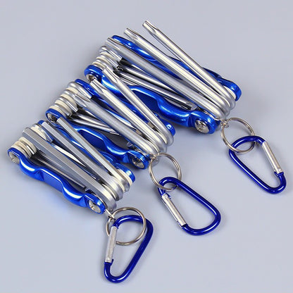 Chave Hexagonal Dobrável Portátil 8 em 1 Multifuncional Conjunto de Chaves Allen Hexagonais - Ferramenta Manual de Alta Qualidade para Reparos Diários