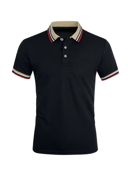 Men Summer Solid Casual Office Breathable Cotton Polo Shirt Fashion Brand Male Business High Quality Striped Short Sleeve Top
