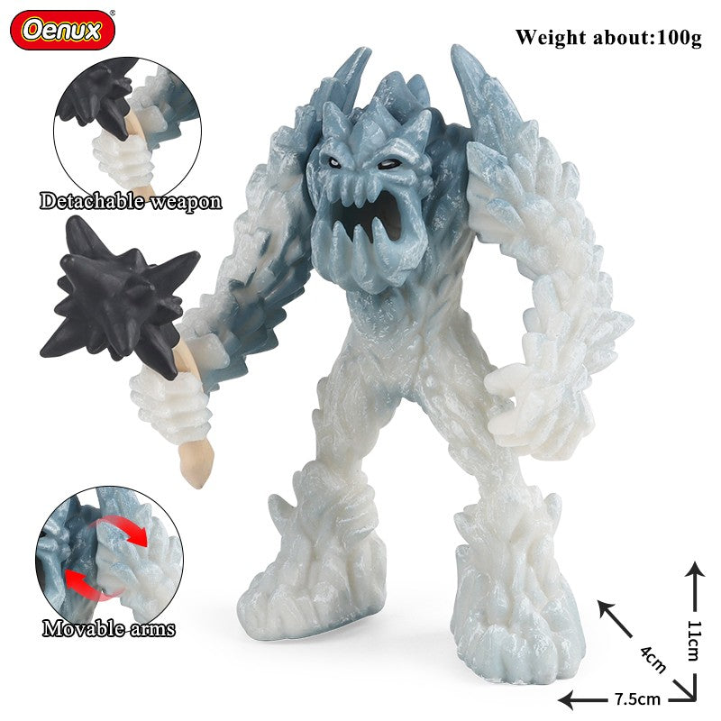 Oenux Simulação Dinossauro Dragão Tartarugas Touro de Fogo Orangotango Golem de Magma Modelo Animal Figuras de Ação Coleção de PVC Brinquedo Infantil Presente
