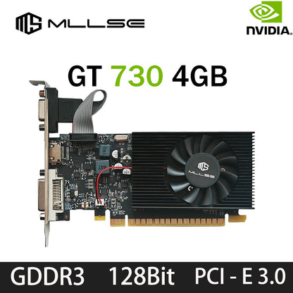 MLLSE GT730 4GB GT740 4GB Placa de Vídeo GDDR3 128Bit DVI VGA PCI-E 3.0 Geforce GPU Gt 730 Placa de Vídeo para Jogos