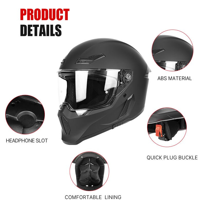 C-Riding Inverno Quente Cruising Mulheres e Homens Profissionais Chapéus de Segurança Retro Cruising Capacete Completo Certificado DOT Verão